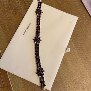Dark Red Flower Garnet Bracelet